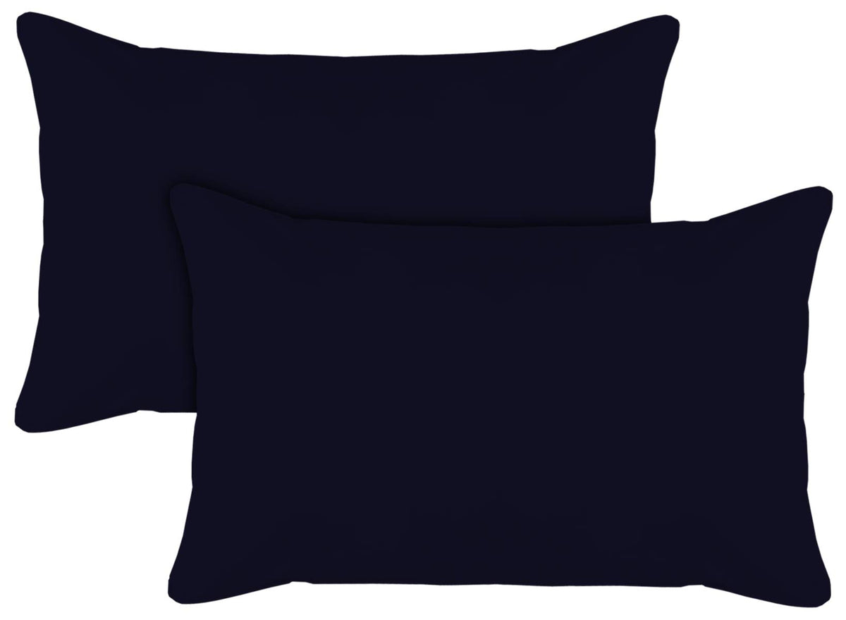 Kuber Industries Soft Throw Inserts with Microfiber Filled, Full Back & Lumbar Support Decorative Pillow 16"x24"(Blue)-Pack of 2,Black,F_26_KUBMART016823