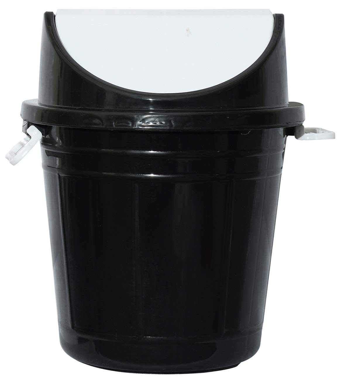 Kuber Industries Plastic Swing Lid Garbage Waste Dustbin for Home, Office, Factory, 30 Liters, Large Size (Black) -CTKTC038703