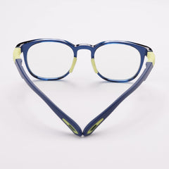 Intellilens | Zero Power Blue Cut Computer Glasses | Anti Glare, Lightweight & Blocks Harmful Rays | UV Protection Specs | For Boys & Girls | Navy Blue| Round | Small