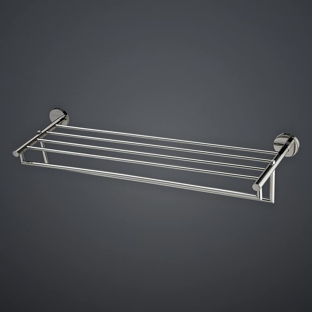 Plantex 304 Grade Stainless Steel 24 inch Folding Towel Rack for Bathroom/Towel Stand/Hanger/Towel Bar/Bathroom Accessories - Oreo (Chrome)