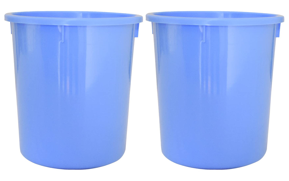 Kuber Industries Plastic Open Plastic Dustbin Without Lid|Trash Bin, Garbage Bin, Waste Bin, 5Ltr.- Pack of 2 (Blue)-47KM01040