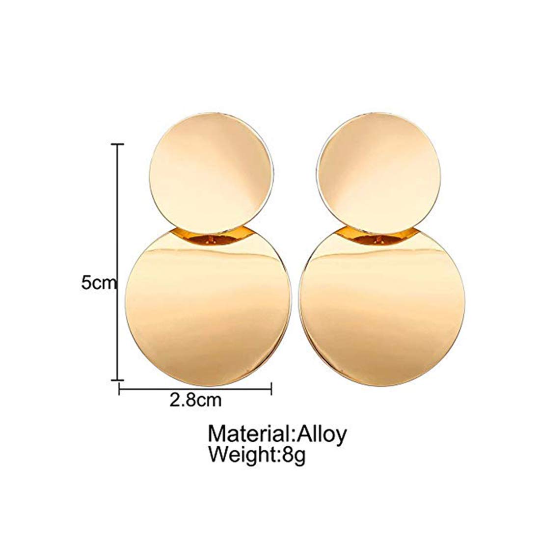 Yellow Chimes Drop Earrings for Women Gold Plated Earrings Geometric Round Dual Circle Drop Earrings For Women and Girls.