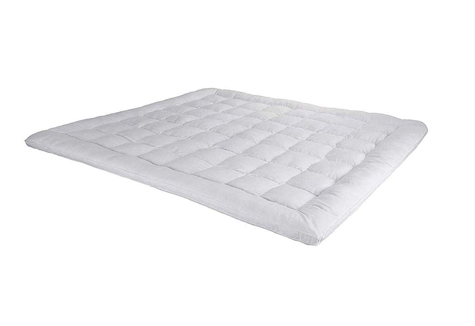 Kuber Industries Soft Microfibre 500 GSM Mattress Padding/Topper for Comfortable Sleep -White -6ft x 5ft - Queen (72x60inch)