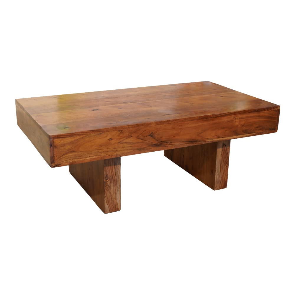 USHA SHRIRAM Wooden Center Table | Centre Table for Living Room | Premium Sheesham Wood | Coffee Table for Living Room, Bedroom & Office | Durable and Long Lasting | Centre Table (60x110x40cm)