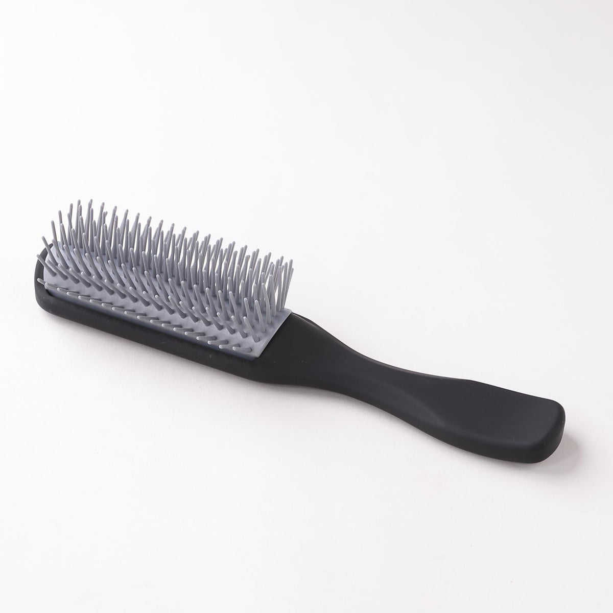 UMAI Flat Hair Brush with Strong & Flexible Bristles | 9-Row Curl Defining Brush for Thick Curly & Wavy Hair | Large Fan-type Head | Hair Styling Brush for Women & Men (Black)