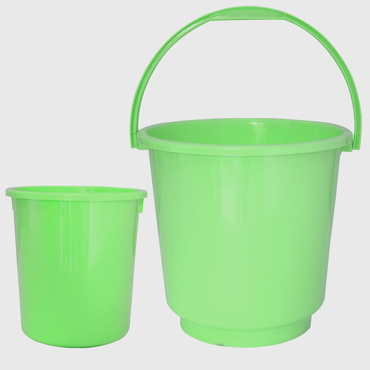 Kuber Industries 2 Pieces Plastic Bucket & Dustbin Set (Green)