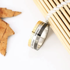 Yellow Chimes Revolving Calender Stainless Steel Rings for Men and Boys