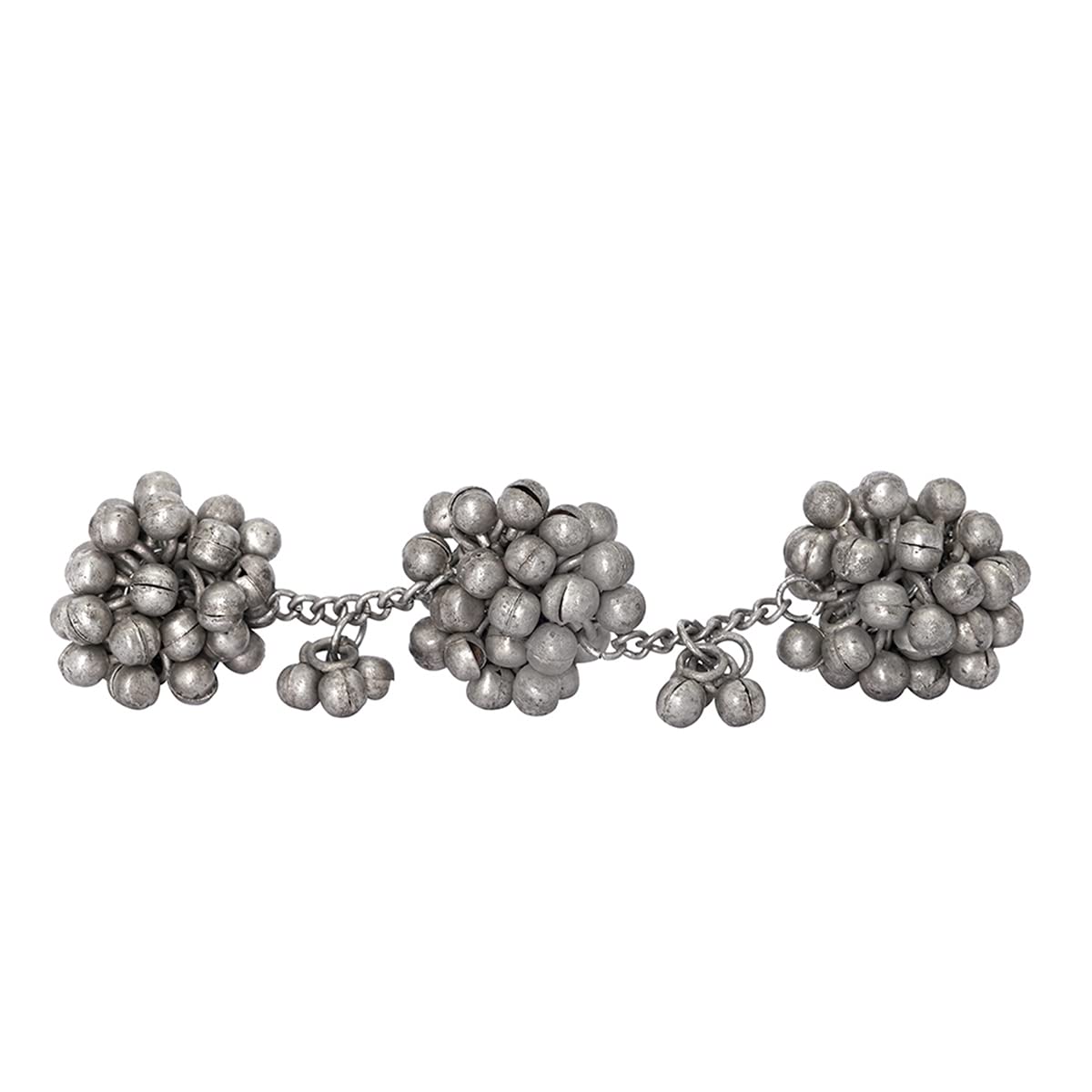 TEEJH Damini Silver Oxidised Ghungroo Toe rings for Women