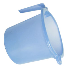 Heart Home Tranasparent Small Plastic Bathroom Mug, 1 Litre- Pack of 2 (Blue)-50HH0813