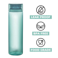 Kuber Industries Plastic Water Bottles -1 Litre Water Bottle | Break Proof, Multipurpose, BPA Free, Ideal for Fridge/Refrigerator | Sea Green, Set of 4