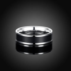 Yellow Chimes Rings for Men Black Band Ring Noble Men Band Style Titanium Steel Ring for Men & Boys.