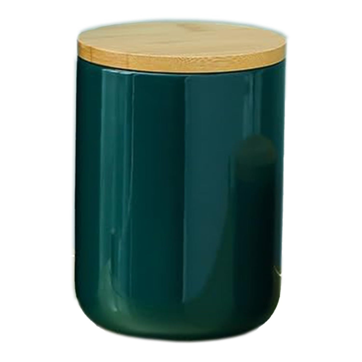 Homestic Ceramic Jar | Food Storage Jar | Kitchen Storage Jar | Round Jar for Home | Sugar Storage Jar | Airtight Bamboo Lid | YX06-M-GN | 800 ML | Green