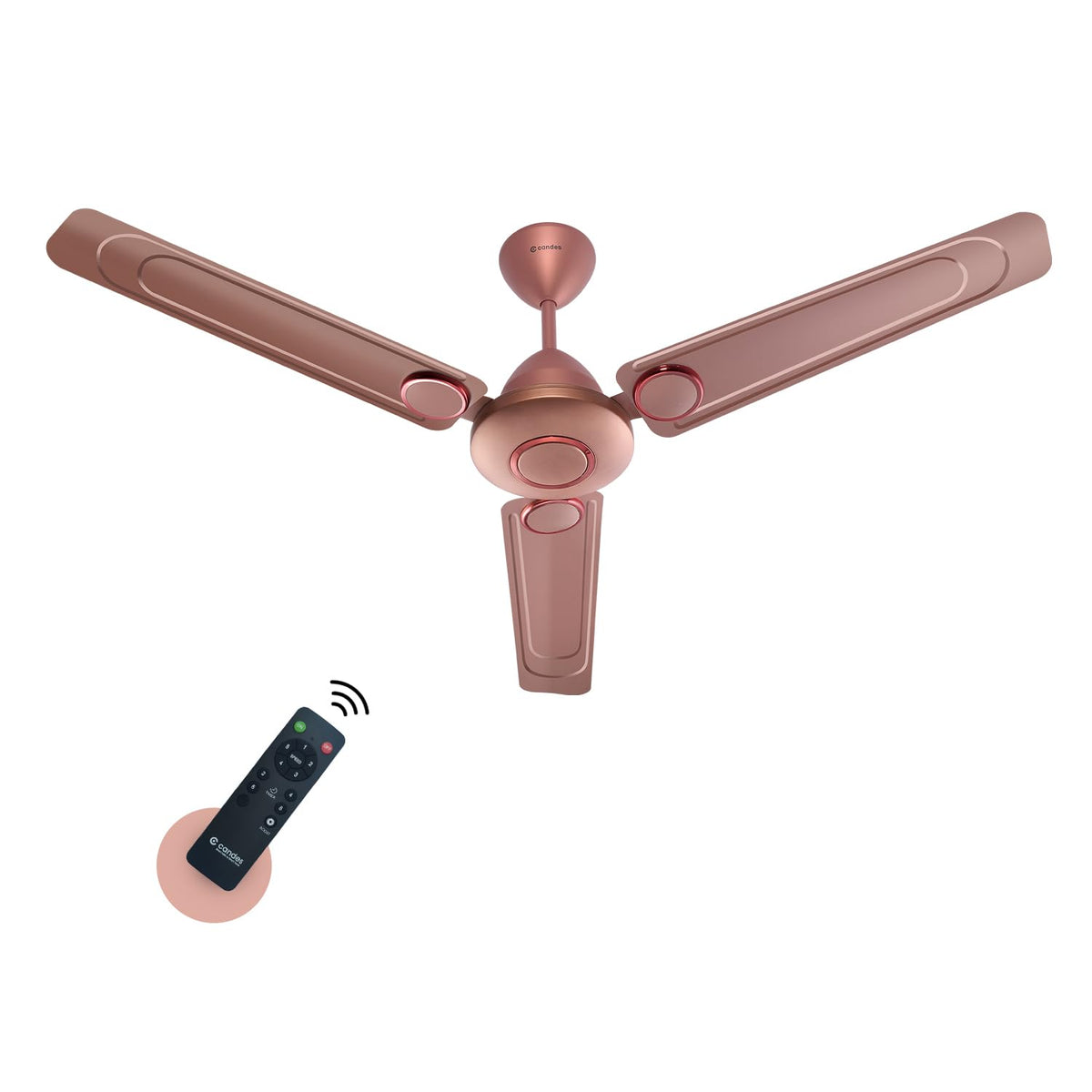 Candes Spiral Energy Saving Designer 1200 mm / 48 inch Anti-Rust BLDC Ceiling Fan With Remote (2 Years Warranty) (Rusty Brown)