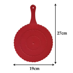 Heart Home Plastic Lightweight Handfan|Hath Pankha|Beejna for Natural Cooling Air Home Decor and Travel Useful, Pack of 6 (Red)