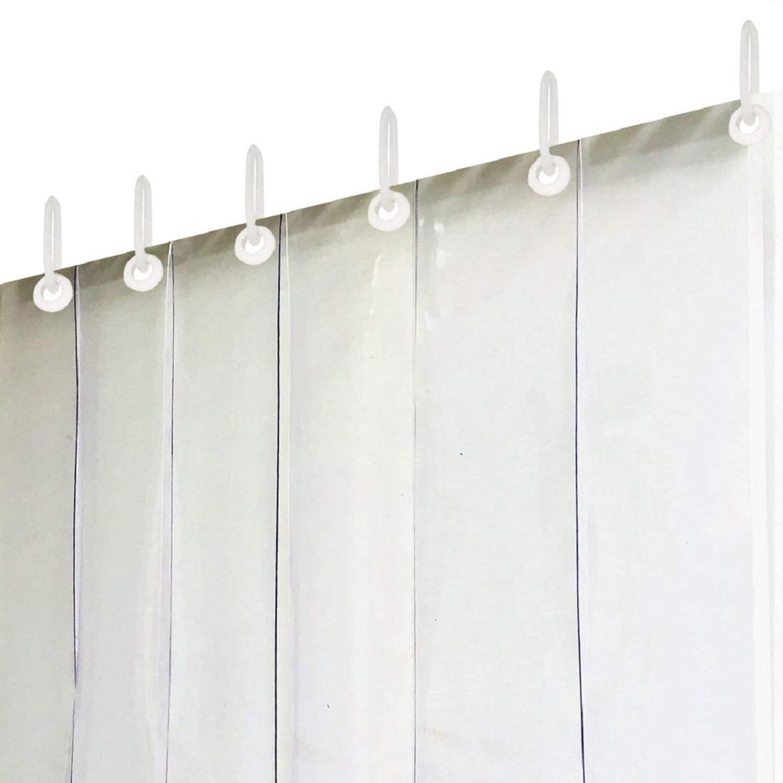 Kuber Industries PVC 8 Feet 1 MM Transparent 6 Strips AC Curtain -CTLTC011278