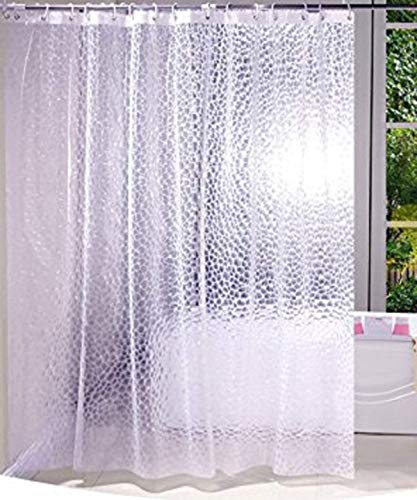 Kuber Industries PVC .20 mm Coin Design Shower Curtains - CTKTC14633 (Transparent, 7 Feet) - 2 Pieces Pack of 2 Shower Curtains
