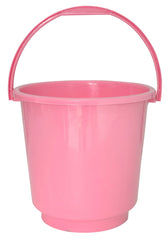 Kuber Industries 3 Pieces Plastic Bucket, Dustbin & Stool Set (Pink)