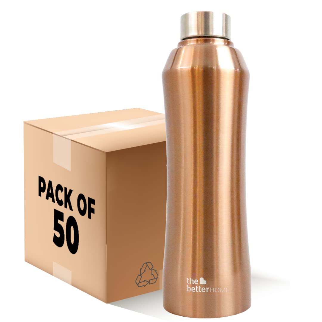 The Better Home Stainless Steel Water Bottle 1 Litre | Non-Toxic & BPA Free Water Bottles 1+ Litre | Rust-Proof, Lightweight, Leak-Proof & Durable Steel Bottle For Home, Office & School‚Ä¶ (Pack of 50)