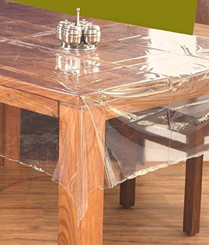 Kuber Industries PVC 6 Seater Transparent Dining Table Cover - Plain, KI000619_04