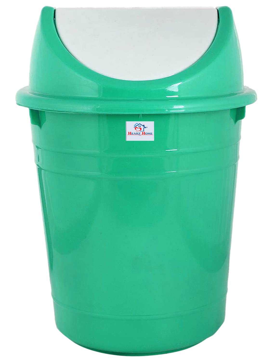 Heart Home Plastic Dustbin, Trashbin, Wastebin For Kitchen, Bathroom, Office Use With Swing Lid, 10 Liter (Green)-47HH0862