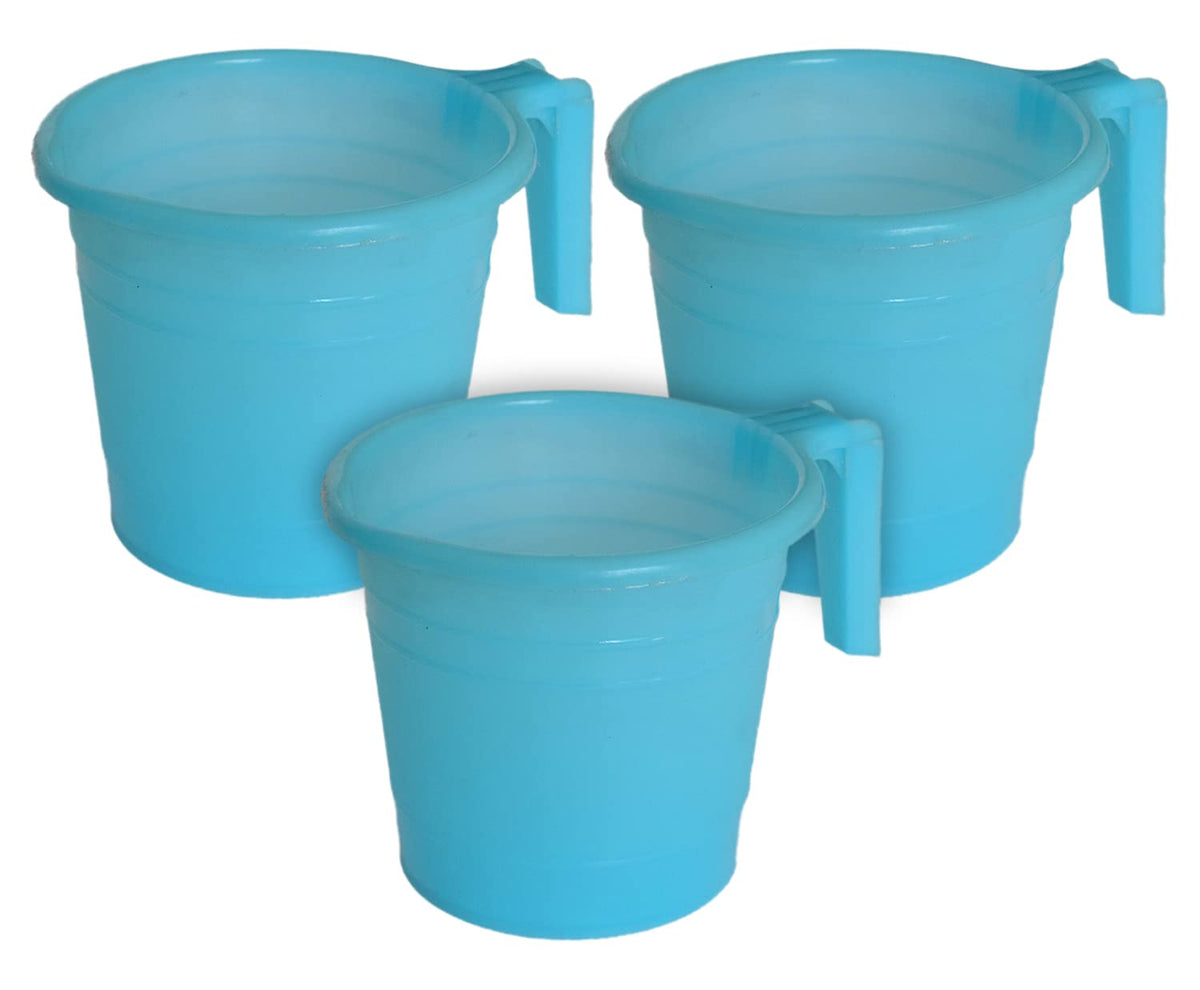 Heart Home Multiuses Lightweight, Unbreakable Strong Plastic Bathroom Mug, 2 Litre- Pack of 3 (Blue)-50HH0858