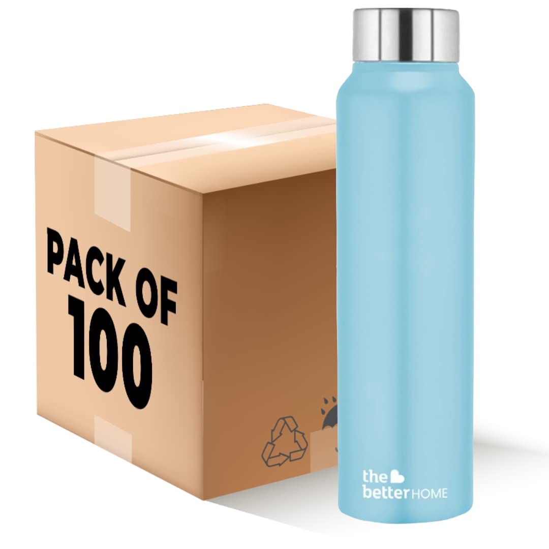 The Better Home Stainless Steel Water Bottle 1 Litre | Leak Proof, Durable & Rust Proof | Non-Toxic & BPA Free Steel Bottles 1+ Litre | Eco Friendly Stainless Steel Water Bottle (Pack of 100)