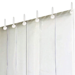 Kuber Industries Exclusive PVC 6 Strips AC Curtain|Eyelet Rings & Waterproof Material|.50 MM Thickness & Mold Mildew Free|Size 7 Feet (Transparent)