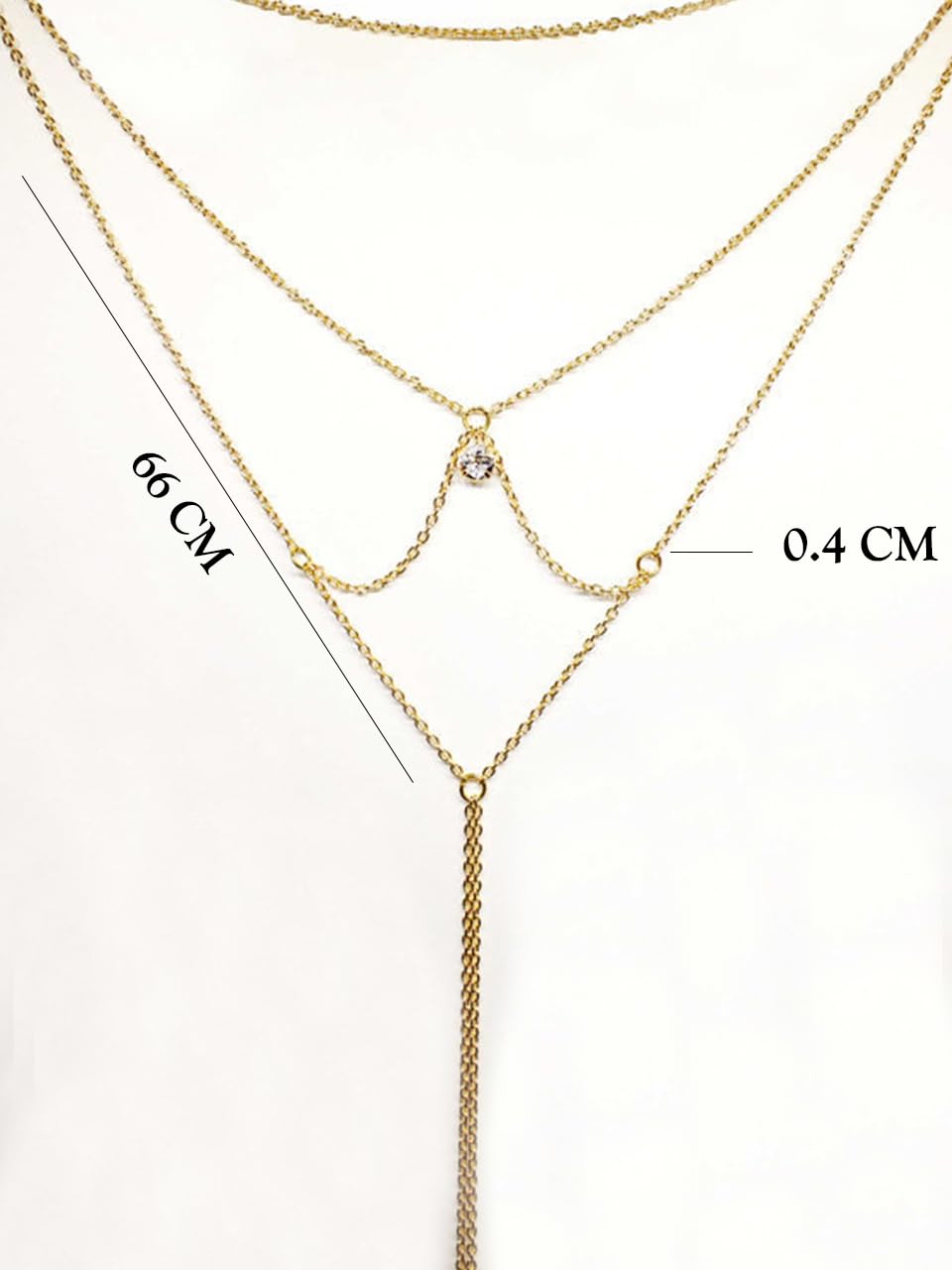 Yellow Chimes Back Chain For Women Gold Plated Layered Back Chain For Women and Girls