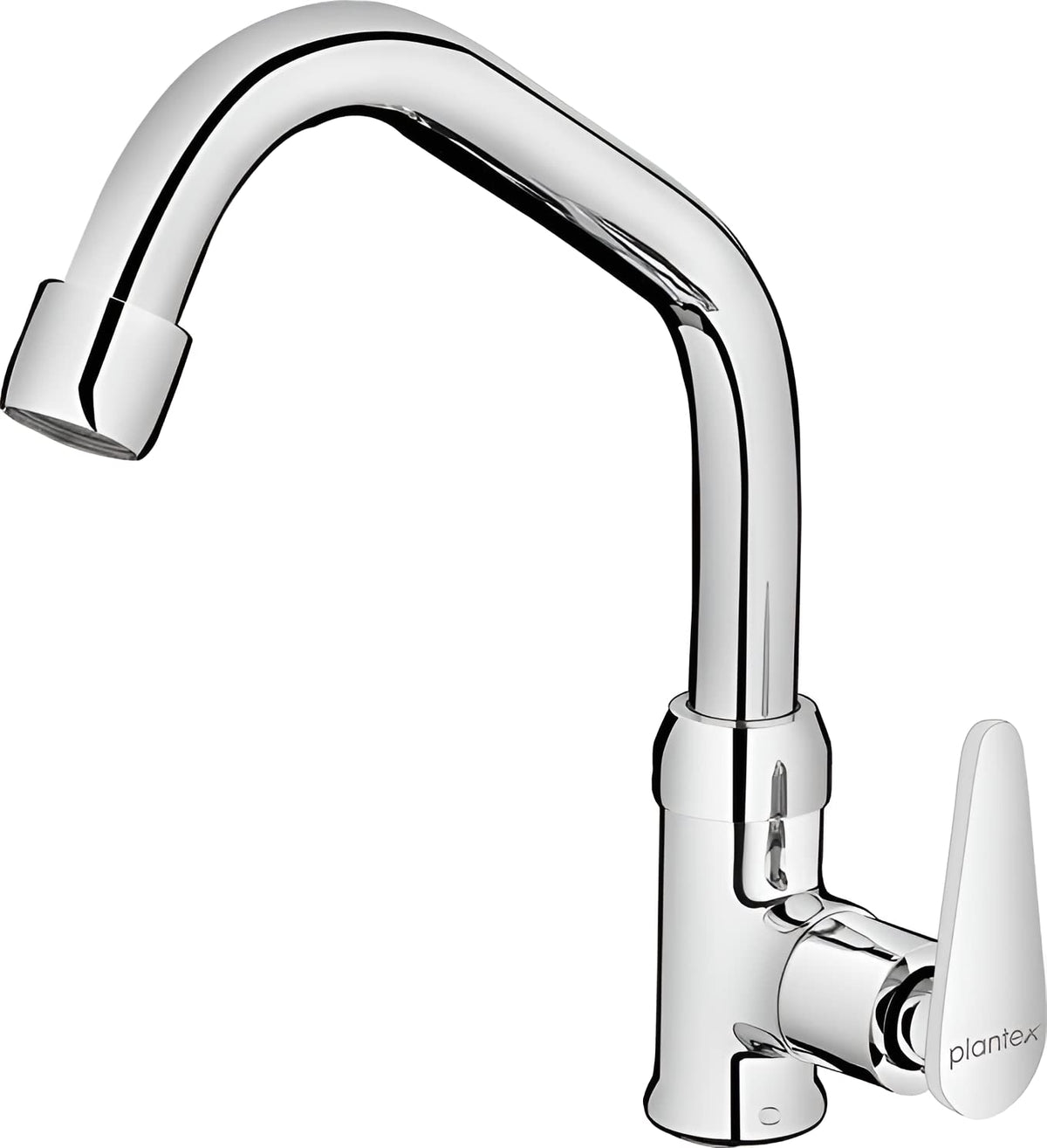 Plantex Pure Brass Sink Cock with (High Arch 360 Degree) Swivel Spout/Single Handle Kitchen Faucet Tap with Teflon Tape - Table Mounted (LEA- 712, Chrome Finish)