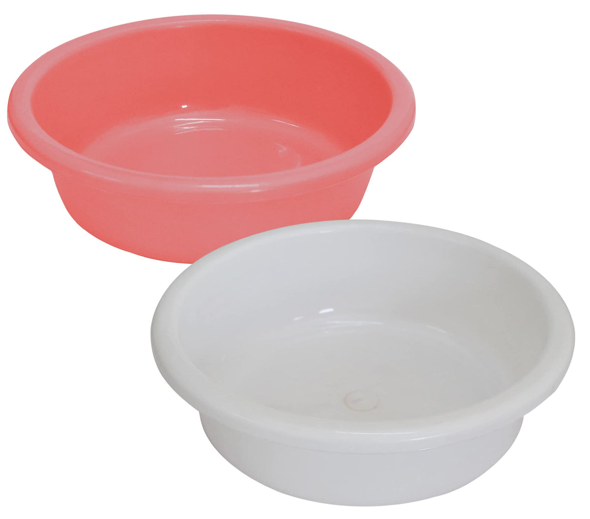 Kuber Industries Multiuses Unbreakable Plastic Knead Dough Basket/Basin Bowl For Home & Kitchen 6 Ltr- Pack of 2 (Light Pink & White)