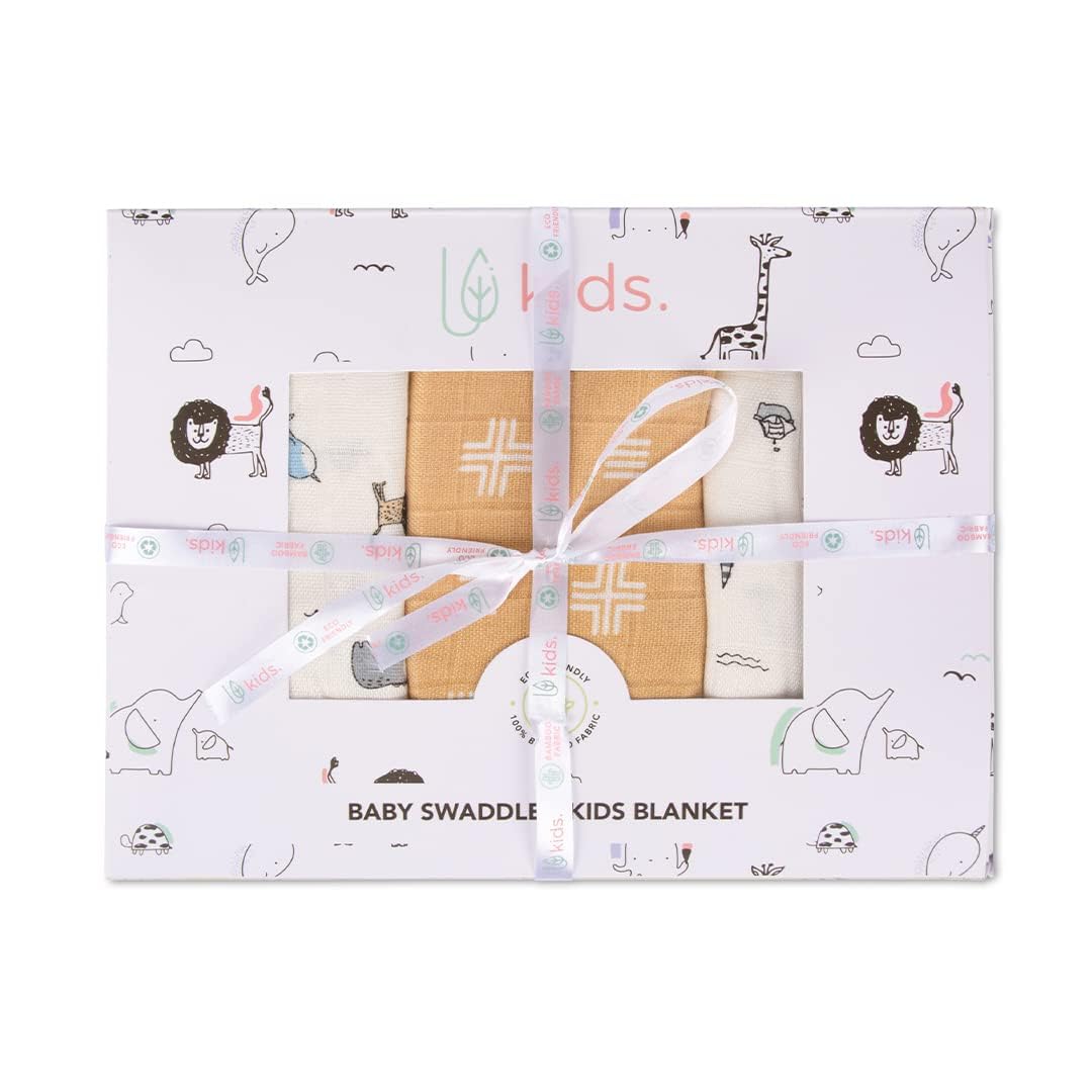 Gleevers X Mush New Born Baby Gifts Set | 100% Bamboo Swaddle for New Born Baby | Baby Shower Gifts | New Born Baby Clothes