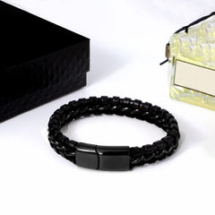 Yellow Chimes Bracelets for Men and Boys Black Leather Bracelet for Men | Magnetic-Clasp Genuine Leather Wrap Bracelets for Men | Birthday Gift for Men and Boys Anniversary Gift for Husband