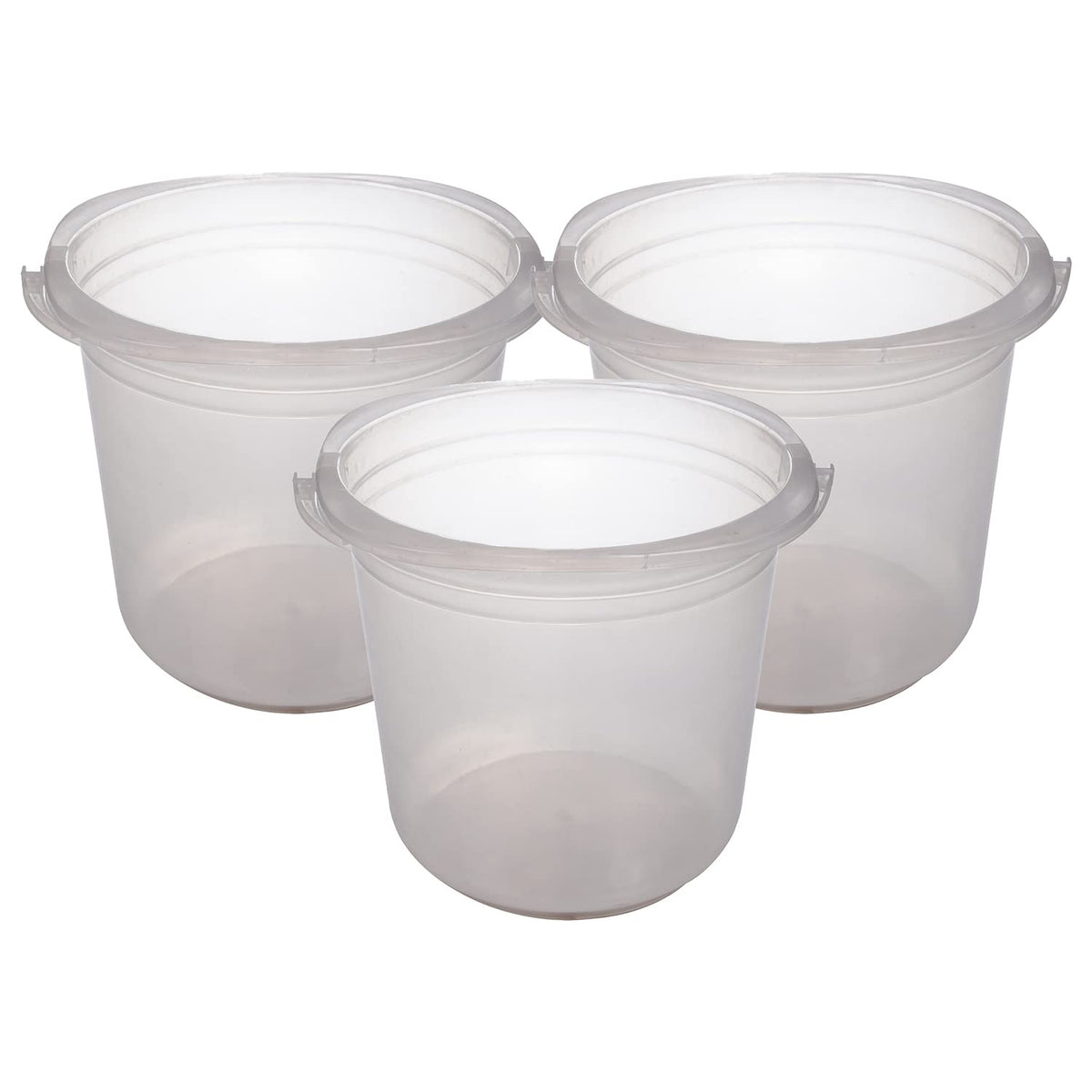 Kuber Industries Bucket|Plastic Bucket for Bathroom|Bucket for Bathing|Unbreakable Bucket with Handle|18 Liter|Pack of 3 (Transparent)