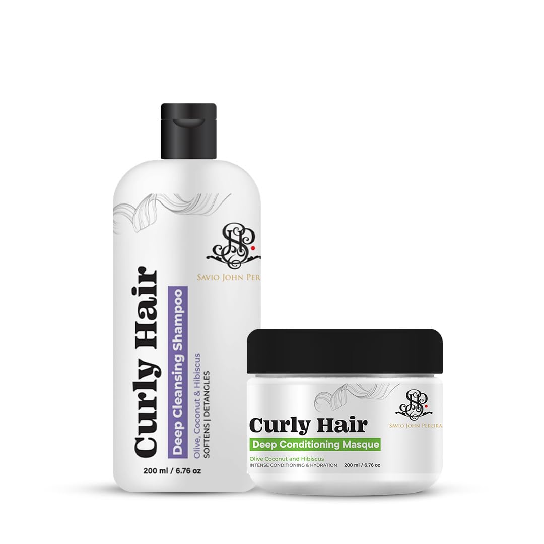 Curly Hair Shampoo and Mask Combo | Curly Hair Products | Magic hair care for curl | Hair care for curly hair | Shea Butter | Coconut | Created by Savio John Pereira (pack of 2)