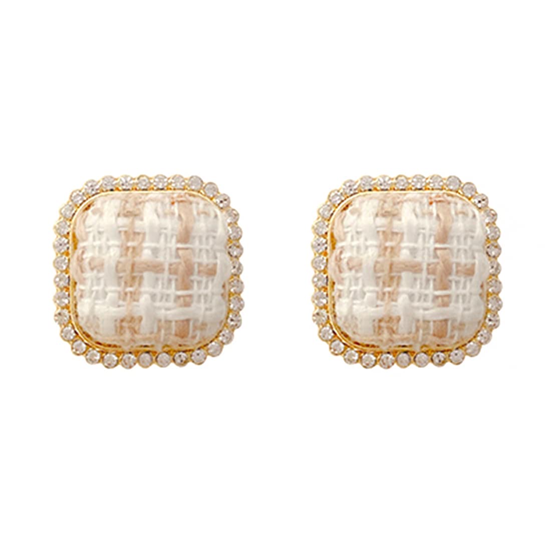 Yellow Chimes Earrings For Women Adorable Square Shaped Crystal Beaded Stud Earrings For Women and Girls
