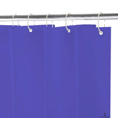Kuber Industries 2 Pieces PEVA Shower Curtain Liner, Heavy Duty Plastic Shower Curtain with Hooks for Bathroom, Bathtub, 70" x 80", Orange & Blue-KUBMART11566
