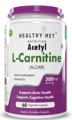 HealthyHey Nutrition Acetyl L-Carnitine (ALCAR)-60 Veg Capsules (Pack of 1)