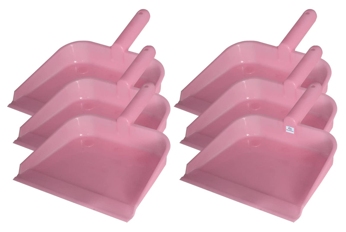 Heart Home 10" Plastic Dustpan, Pack of 6, Pink