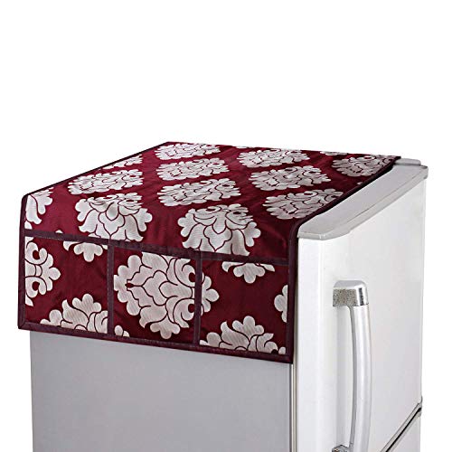 Kuber Industries Polyester Fridge Top Cover - 38" x 22", Single Piece, Maroon, Standard (CTKTC05618)