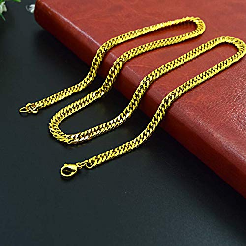 Yellow Chimes Classic 316L Stainless Steel Unisex Gold Chain for Women and Men