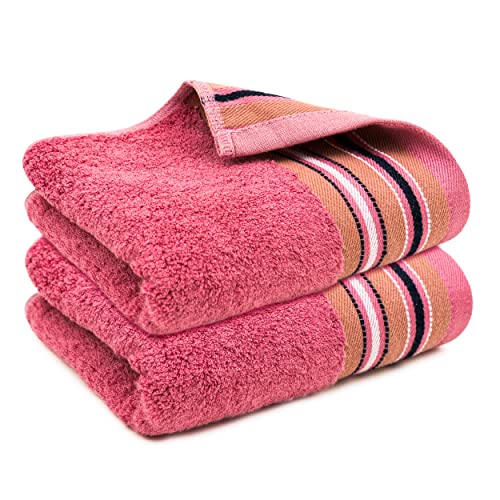 Mush Designer Bamboo Hand Towels -Ultra Soft, Absorbent & Quick Dry Towels for Bath, Spa and Yoga (Ruby Red, Hand Towelset of 2) Hand Towels Ruby Red