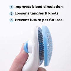 Kuber Industries Dog Brush|Dog Brush for Hair Cleaning|De-tangling|& Grooming|Helps Prevent Fur Loss Upto 90% by Increasing Blood Circulation|Suitable for Small & Medium Pets|PT213B|Blue