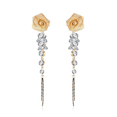 Yellow Chimes Luxurious Latest Modal Floral Designer Cubic Zircon Dangle Earrings For Women