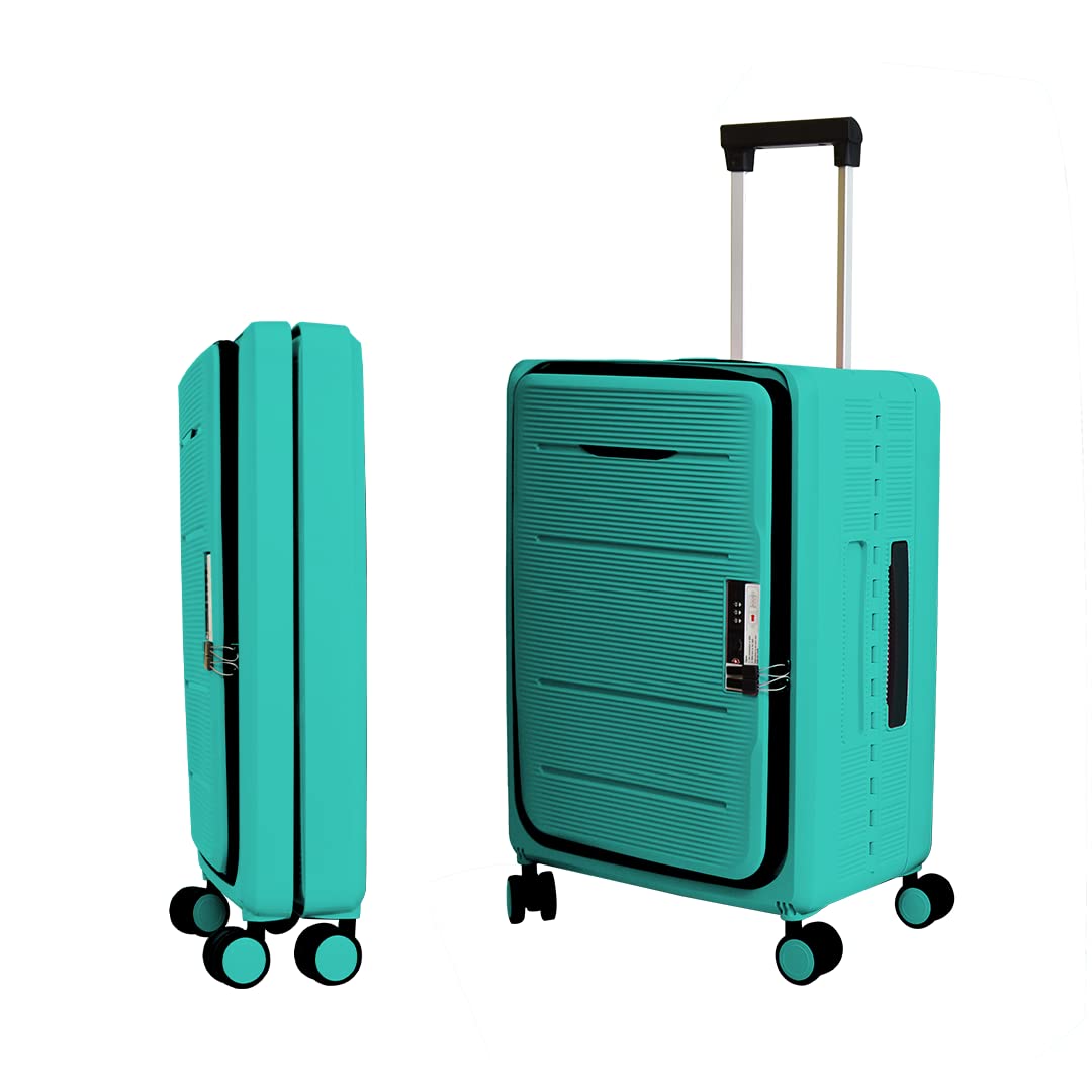 USHA SHRIRAM Cabin Bag (20 inch - 55cm) Collapsible Luggage Bag | Polypropylene Shell | Light Mint | Suitcase for Travel | 360 Degree Wheel & Lock | Foldable Trolley Bag for Travel
