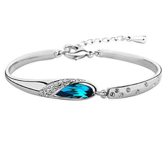 Yellow Chimes Bracelet for Women and Girls | Fashion Blue Crystal Silver Tone Crystal Bracelets for Women and Girls | Accessories Jewellery for Women | Birthday Gift for Girls and Women Anniversary Gift for Wife