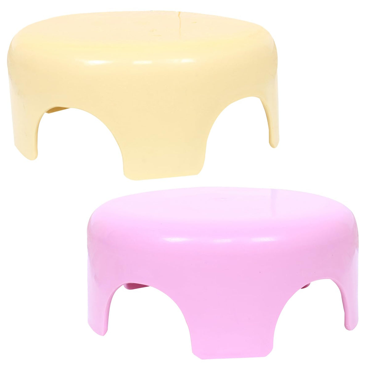 Kuber Industries Bathroom Stool | Plastic Bathroom Stool for Bathing | Bathroom Stool for Senior Citizen | Patla for Toilet | Sumo Stool | Pack of 2 | Multicolor