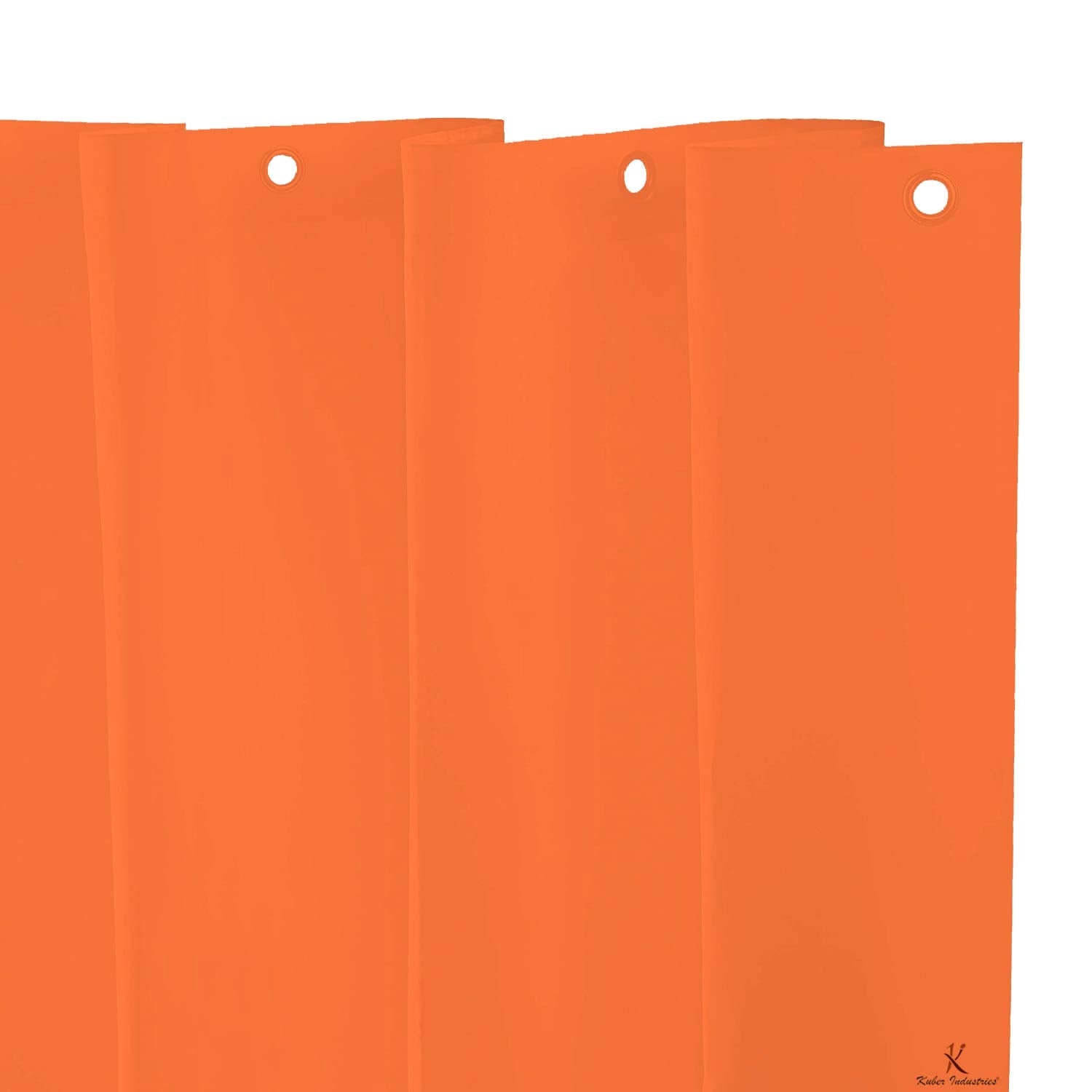 Kuber Industries 2 Pieces PEVA Shower Curtain Liner, Heavy Duty Plastic Shower Curtain with Hooks for Bathroom, Bathtub, 70" x 80", Orange & Blue-KUBMART11566