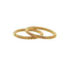 Yellow Chimes 2 PCS Exclusive Delicate Plain Antique Gold Plated Traditional Bangles For Women And Girls (2.4) (2.4)