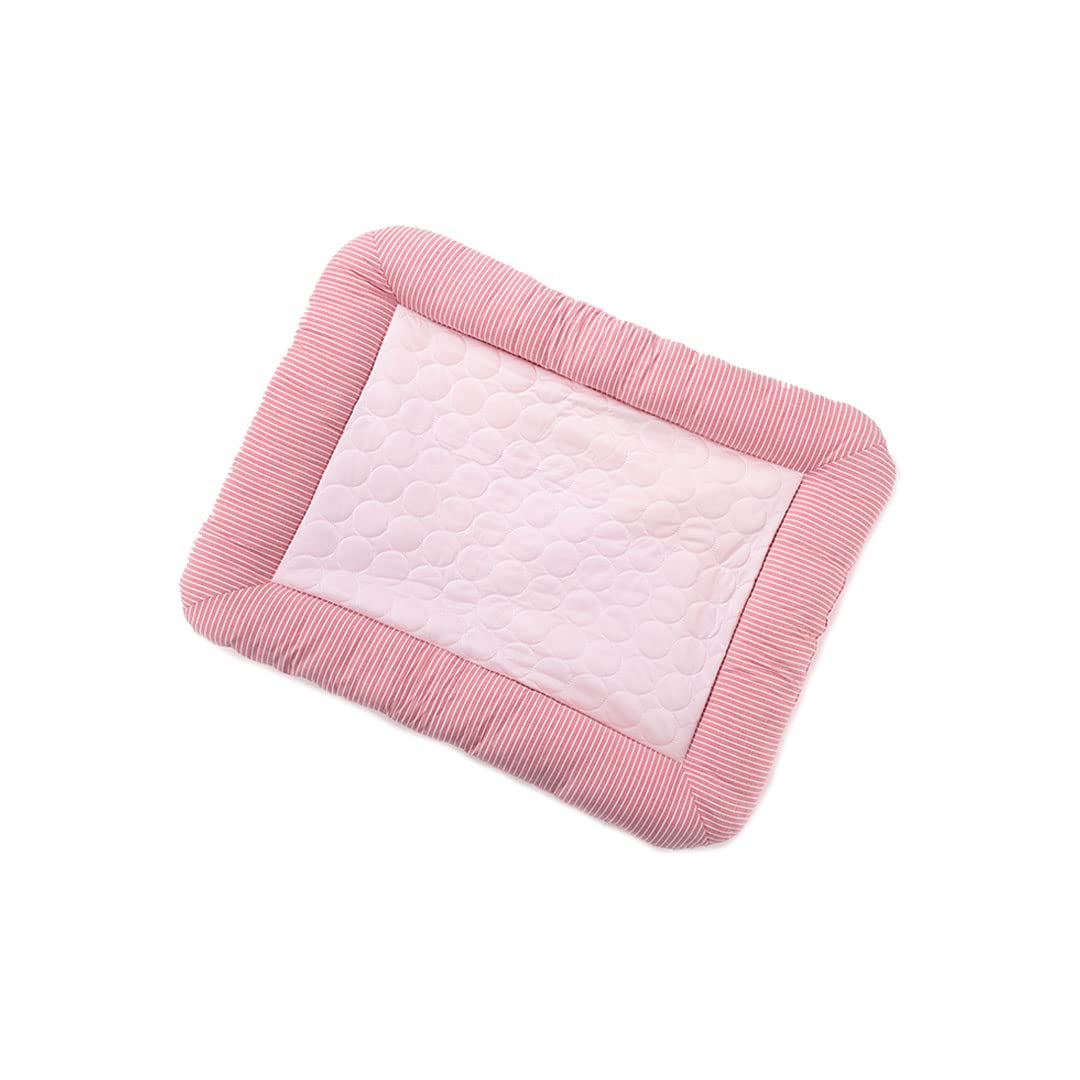 Kuber Industries Rectangular Dog & Cat Bed|Yarn Dyed Oxford Cloth|Nylon and Polyester with Cotton Filling|Self-Cooling Bed for Dog & Cat|Small Light-Weight & Durable Dog Bed|ZQCJ005P-S|Pink