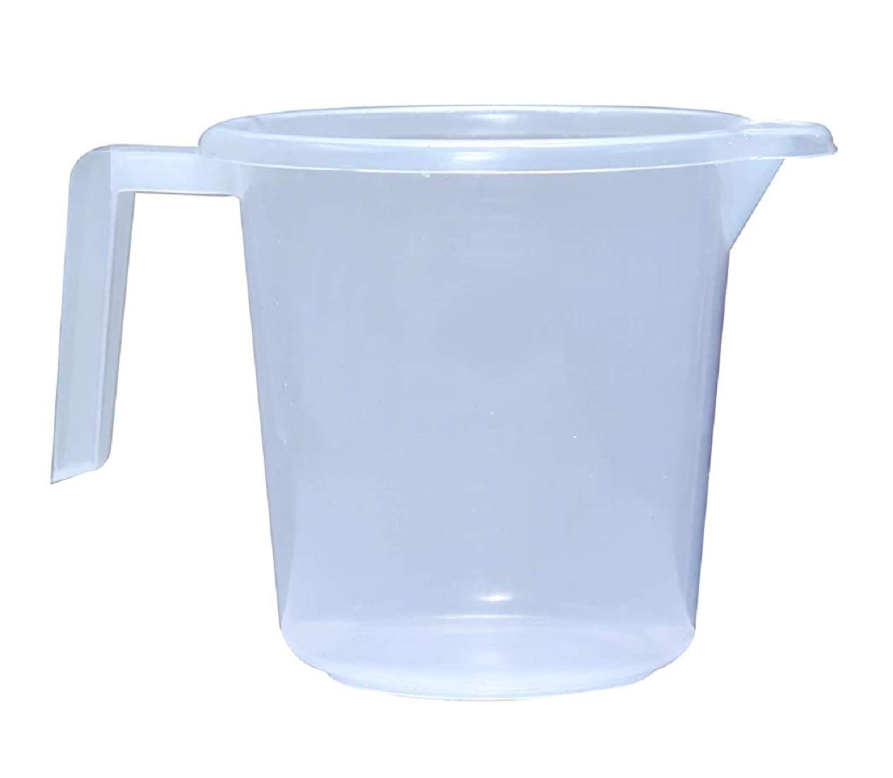 Kuber Industries Virgin Plastic 2 Pieces Transparent Bathroom Mug with Measurement,1800,1100 ML (White)- CTKTC044948